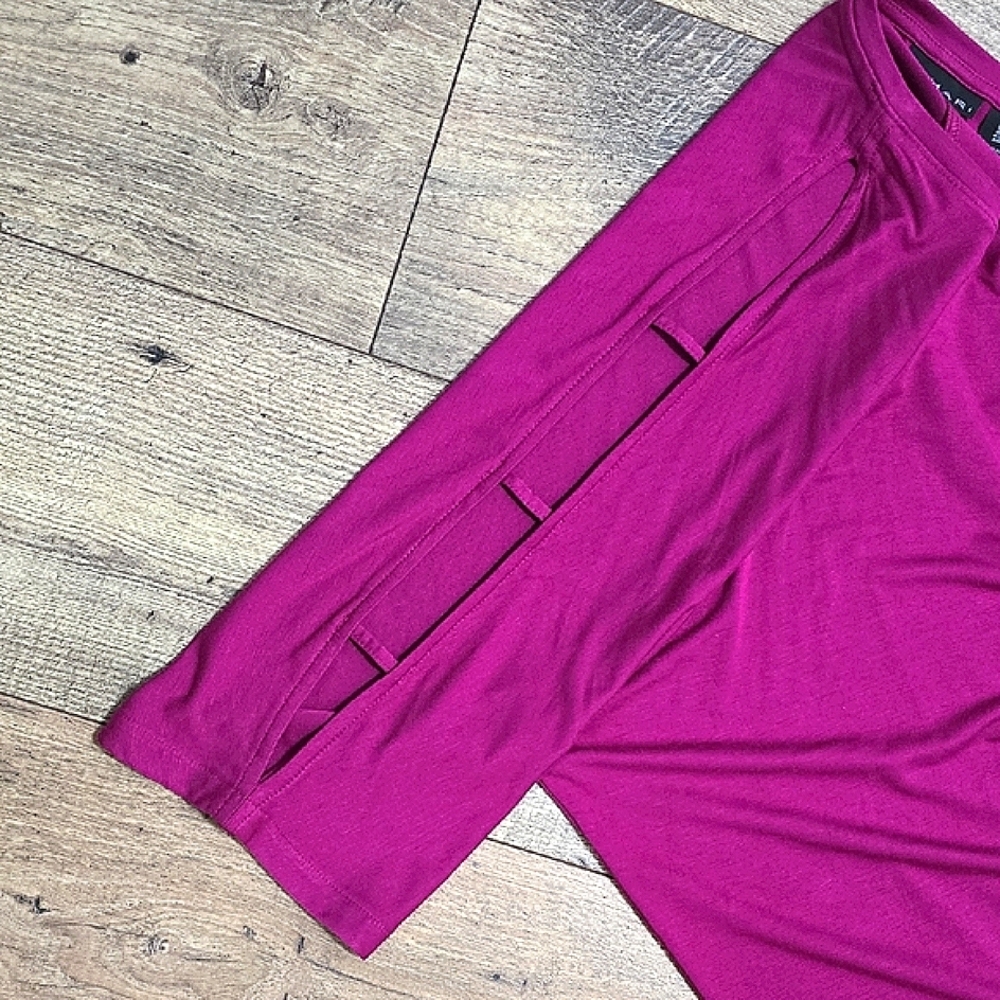 Tahari Pink Boxy Relaxed Short Sleeve Tee NWOT - Picture 4 of 7